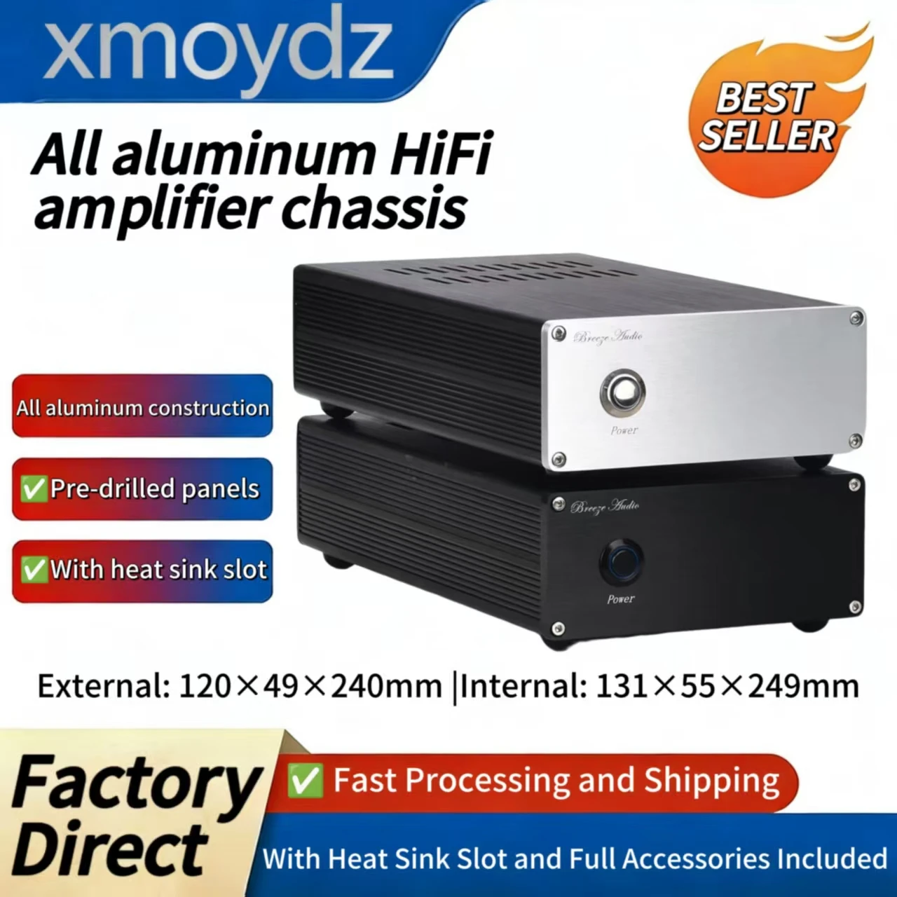 Алюминиевый корпус для Hi-Fi аудиоусилителя 131*55*249 мм, линейный блок питания, корпус для радиатора с ЧПУ, внутренний размер 120*49*240 мм
Алюминиевый корпус для Hi-Fi аудиоусилителя 131*55*249 мм, линейный блок питания, корпус для радиатора с ЧПУ, внутренний размер 120*49*240 мм