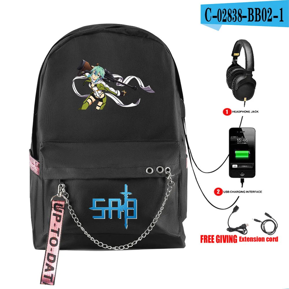 Harajuku Youthful School Bags Unisex Sword Art Online Travel Bags Usb Rechargeable Oxford Waterproof Notebook Shoulder Backpacks
Harajuku Youthful School Bags Unisex Sword Art Online Travel Bags Usb Rechargeable Oxford Waterproof Notebook Shoulder Backpacks