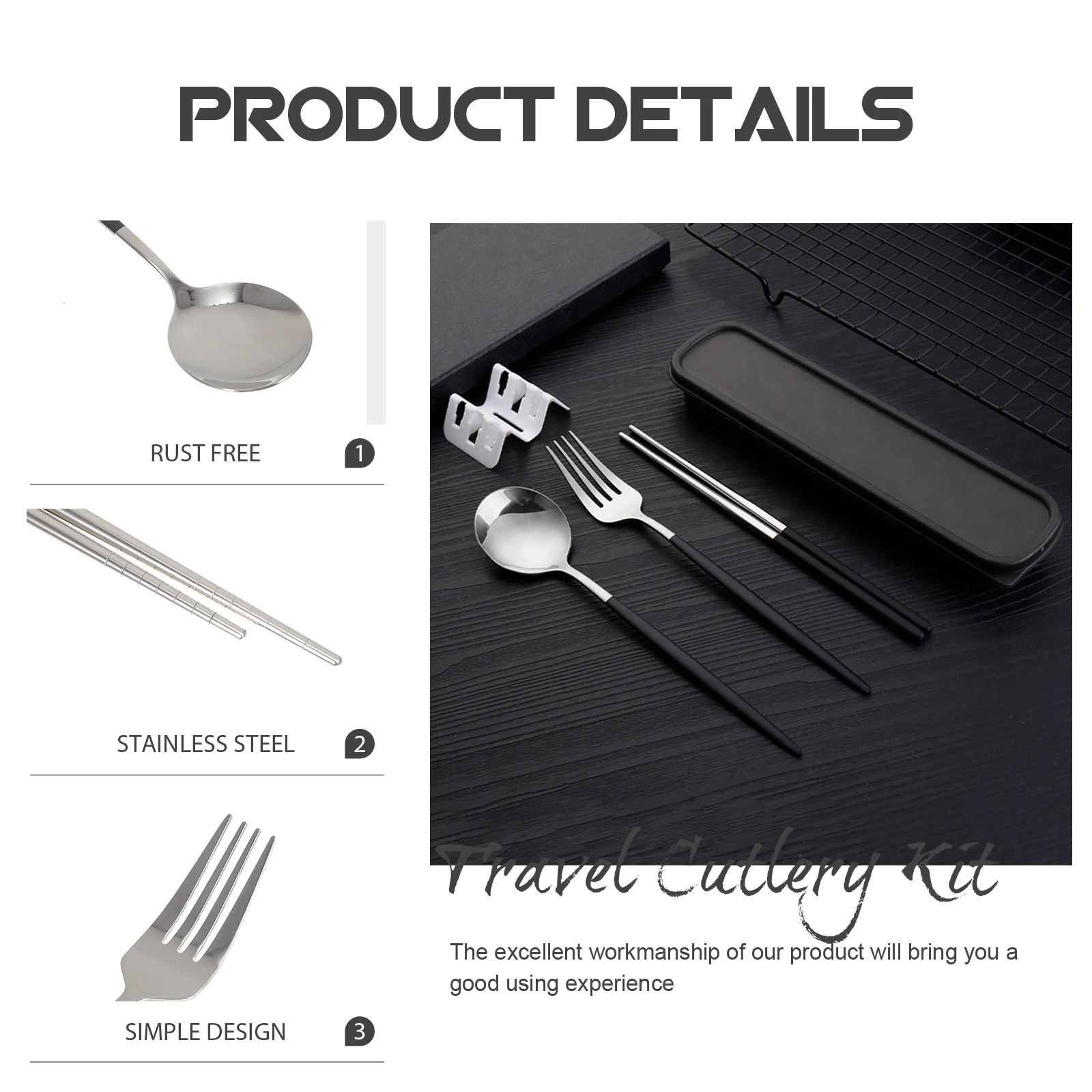 Stainless Steel Cutlery Set Utensils Tableware Travel Kit Portable Silverware Gold
Stainless Steel Cutlery Set Utensils Tableware Travel Kit Portable Silverware Gold