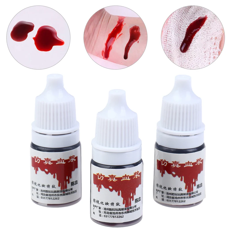 5ml Fake Blood Liquid Bottle Stage Prank Theatrical Vampire Cosplay Props Halloween Party Horror Red Tool
5ml Fake Blood Liquid Bottle Stage Prank Theatrical Vampire Cosplay Props Halloween Party Horror Red Tool
