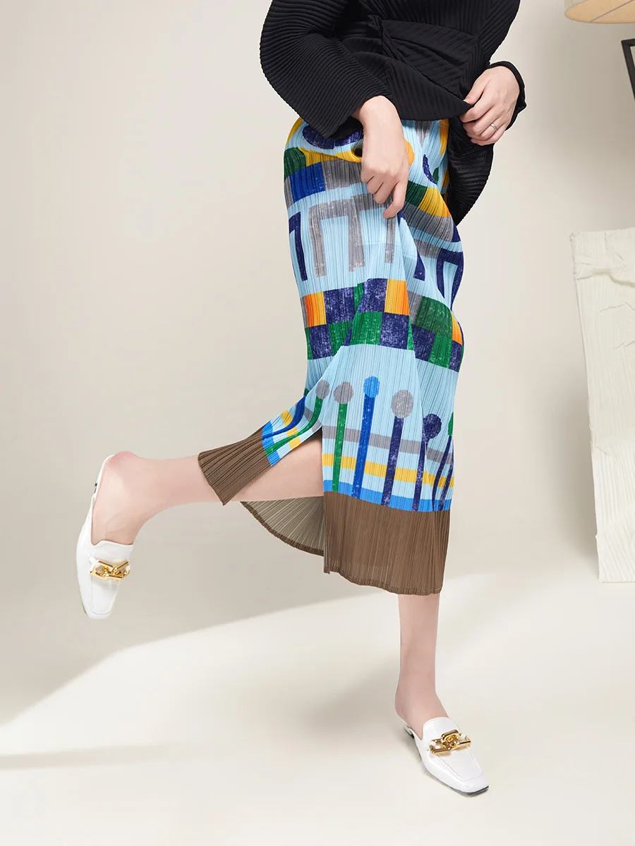 Women's Printed Pleated Skirt, Half Body, Retro Style, Slit, Elastic, One Step, Mid Length, Fashion
Women's Printed Pleated Skirt, Half Body, Retro Style, Slit, Elastic, One Step, Mid Length, Fashion