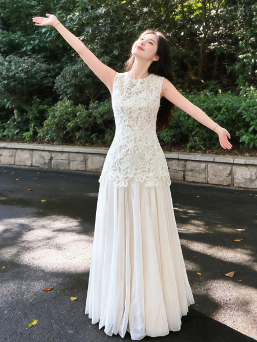 Unique Beautiful Lace Splicing Slimming Fairy Long Dress Gentle Wind Sweet Summer 2026 Cotton High Waist Vest Dress
Unique Beautiful Lace Splicing Slimming Fairy Long Dress Gentle Wind Sweet Summer 2026 Cotton High Waist Vest Dress