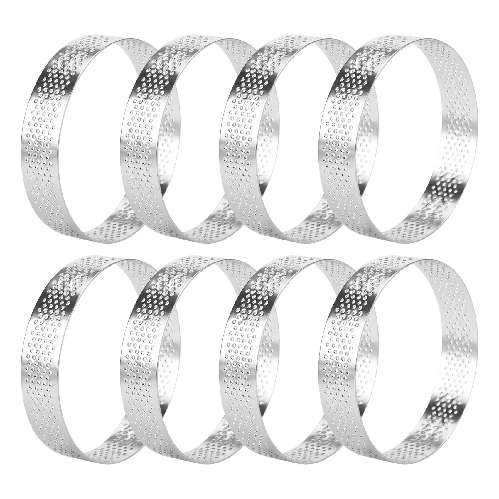 8 Pack Stainless Steel Tart Rings, Heat-Resistant Perforated Cake Mousse Ring,Cake Ring Mold,Round Cake Baking Tools
8 Pack Stainless Steel Tart Rings, Heat-Resistant Perforated Cake Mousse Ring,Cake Ring Mold,Round Cake Baking Tools