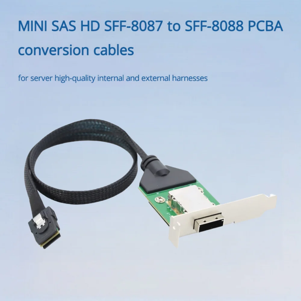 Кабели-переходники MINI SAS HD SFF-8087 в SFF-8088 PCBA — для серверных высококачественных внутренних и внешних жгутов
Кабели-переходники MINI SAS HD SFF-8087 в SFF-8088 PCBA — для серверных высококачественных внутренних и внешних жгутов