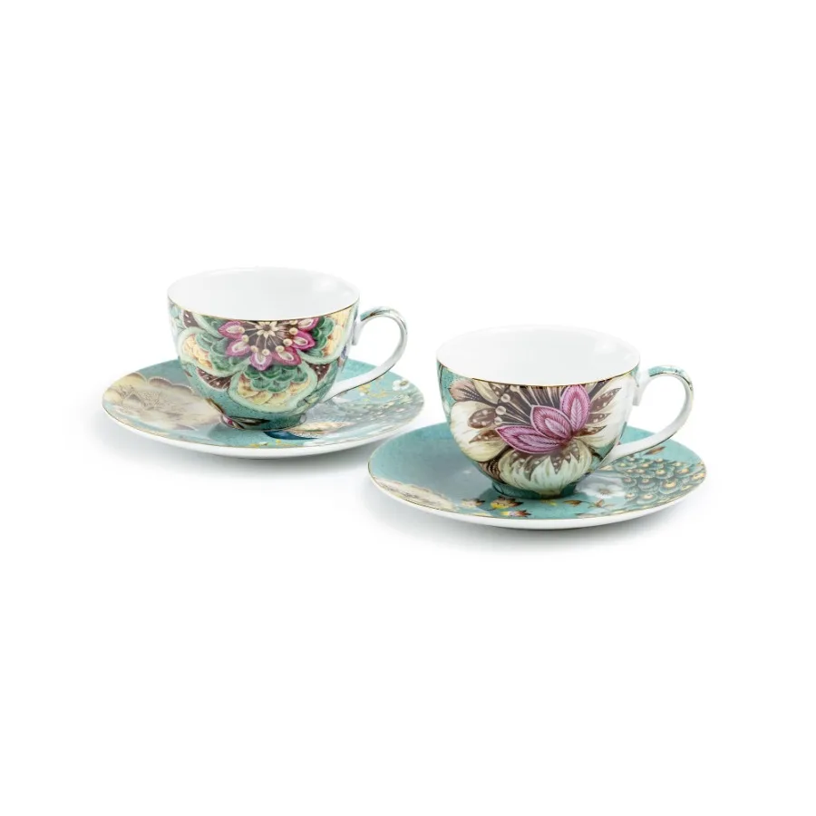Grace Teaware Peacock Lotus Garden Pink 6oz Fine Porcelain Assorted Cup and Saucer Set of 2
Grace Teaware Peacock Lotus Garden Pink 6oz Fine Porcelain Assorted Cup and Saucer Set of 2