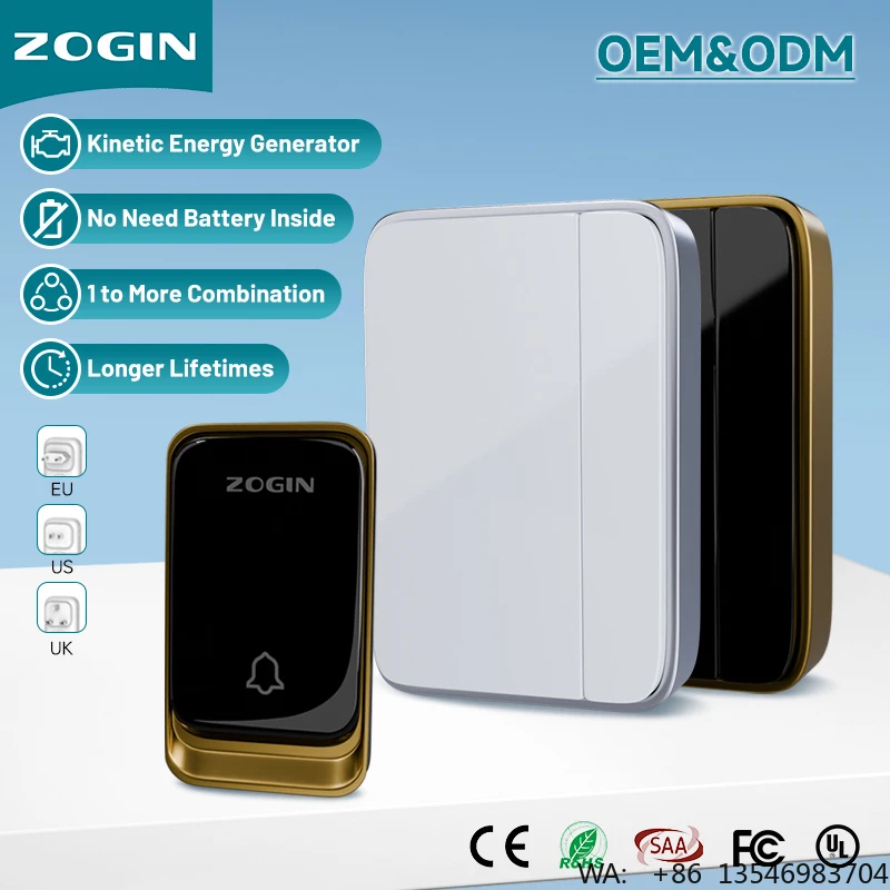 Creative Design Ip44 Waterproof EU UK US AU Plug Receiver 200m Range 55 Ringtones Self-Powered Wireless Doorbell
Creative Design Ip44 Waterproof EU UK US AU Plug Receiver 200m Range 55 Ringtones Self-Powered Wireless Doorbell