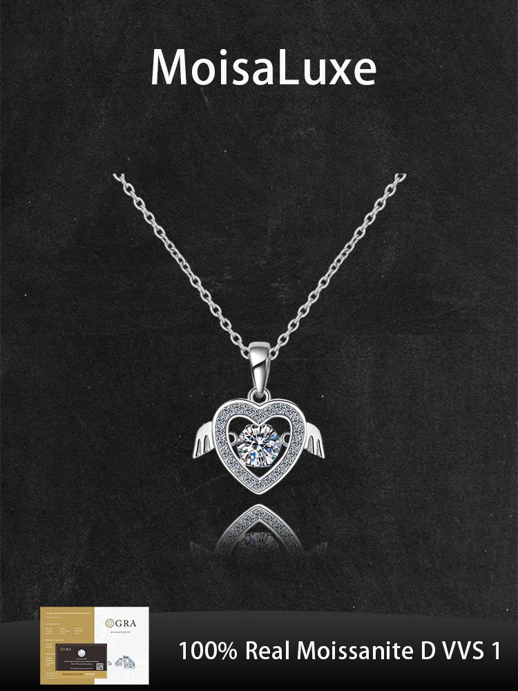 MoisaLuxe Official Store GRA Moissanite Plata Sterling 925 Silver Flying Together Love Pendant Necklace For Women Jewelry
MoisaLuxe Official Store GRA Moissanite Plata Sterling 925 Silver Flying Together Love Pendant Necklace For Women Jewelry