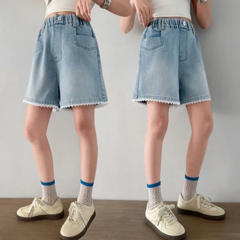 Girls Denim Shorts 2026 New Arrival Korean Style Jean Shorts Mid-Thigh Pants Kids Toddler Teenagers Summer Casual Pant
Girls Denim Shorts 2026 New Arrival Korean Style Jean Shorts Mid-Thigh Pants Kids Toddler Teenagers Summer Casual Pant