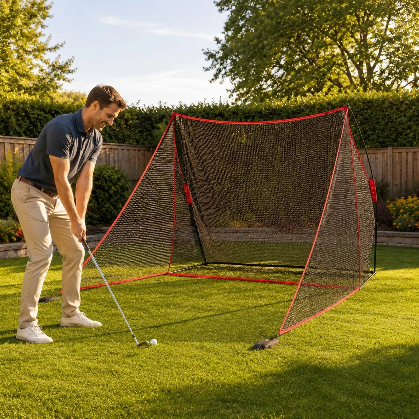 Portable Golf Practice Net Grand Format Black Frame Golf Swing Net for Open Yard Sports Training
Portable Golf Practice Net Grand Format Black Frame Golf Swing Net for Open Yard Sports Training