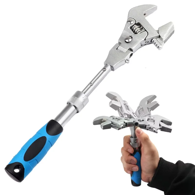 10 Inch Wrench Ratchet Adjustable 5-In-1 Torque Wrench 180 Degree Folding Shaking Head Ratchet Wrench Household Repair Tools
10 Inch Wrench Ratchet Adjustable 5-In-1 Torque Wrench 180 Degree Folding Shaking Head Ratchet Wrench Household Repair Tools