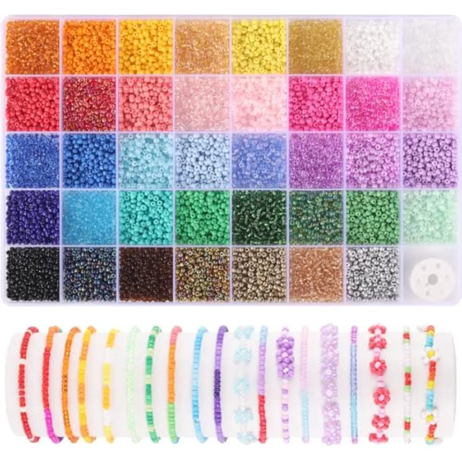 3mm Seed Beads, 39 Colors Glass Seed Beads for Jewelry Making, 9600pcs 5 Types Small Beads for Bracelets, Friendship Bracelet B
3mm Seed Beads, 39 Colors Glass Seed Beads for Jewelry Making, 9600pcs 5 Types Small Beads for Bracelets, Friendship Bracelet B