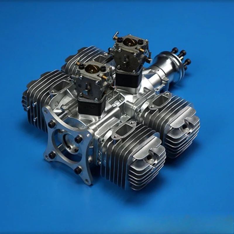 Model aircraft engines have four-cylinder, two-stroke side exhaust
Model aircraft engines have four-cylinder, two-stroke side exhaust