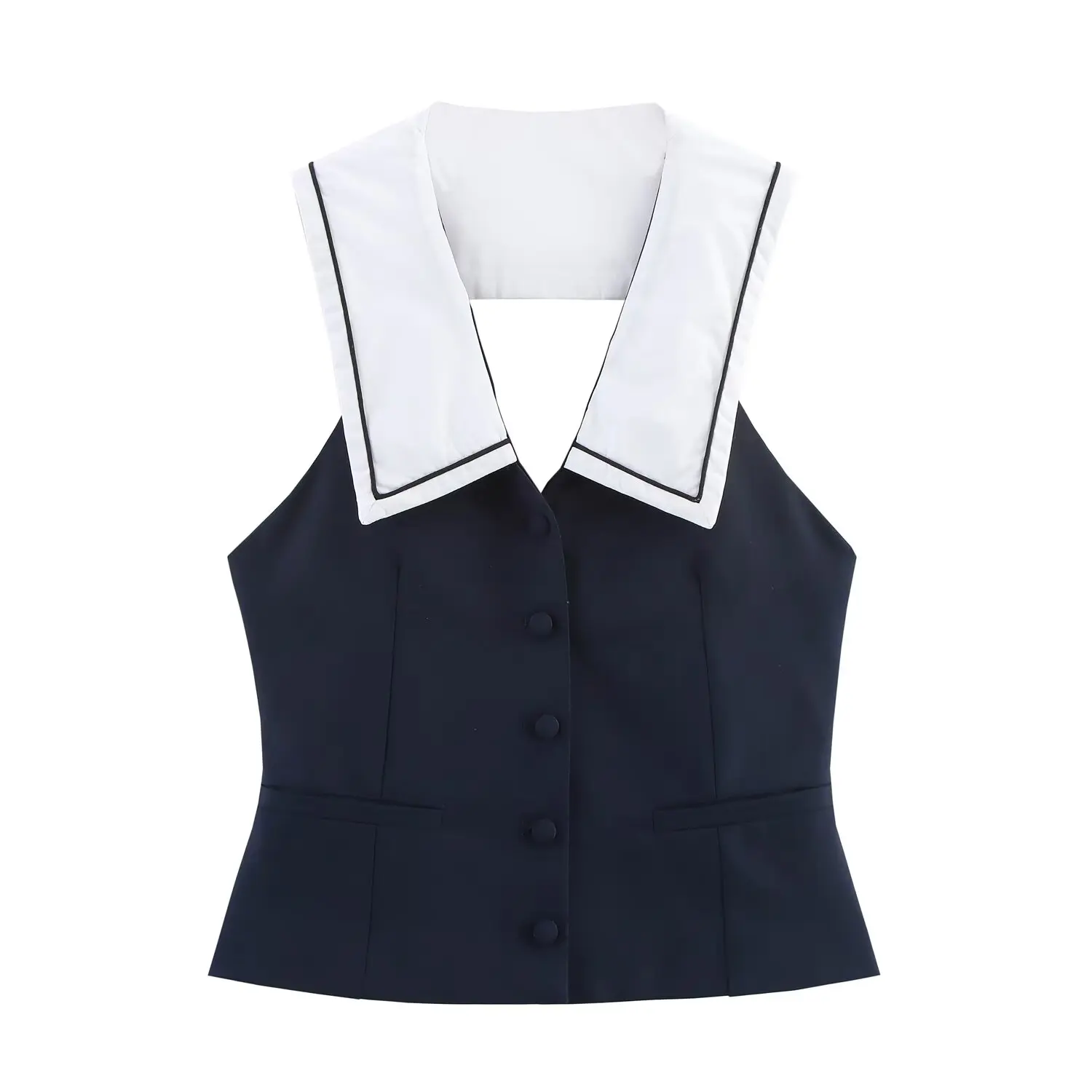 BM&MD&ZA Womens Y2K Style Sleeveless OffShoulder Halter Neck Short Crop Top with Colorblock Patchwork and Naval Collar Design
BM&MD&ZA Womens Y2K Style Sleeveless OffShoulder Halter Neck Short Crop Top with Colorblock Patchwork and Naval Collar Design