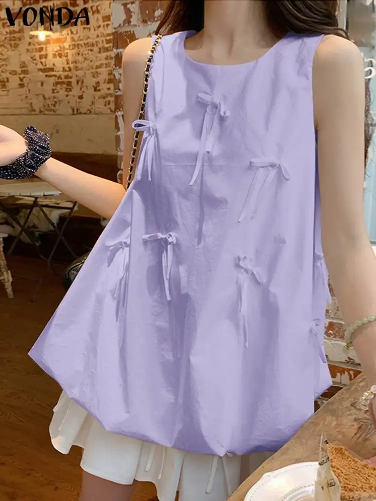 VONDA Women Summer Tank Tops 2024 Sexy Sleeveless Party Bow Tanks Elegant Camis Loose Solid Color Shirts O Neck Casual Tees
VONDA Women Summer Tank Tops 2024 Sexy Sleeveless Party Bow Tanks Elegant Camis Loose Solid Color Shirts O Neck Casual Tees