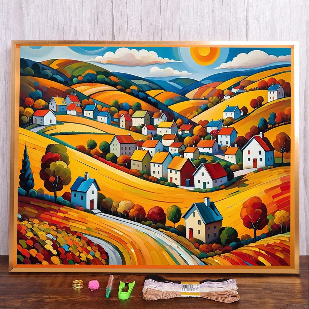 Landscape Sunset Town Printed Cross Stitch DIY Embroidery Full Kit Handicraft Painting Handiwork Hobby Promotions Design Gift
Landscape Sunset Town Printed Cross Stitch DIY Embroidery Full Kit Handicraft Painting Handiwork Hobby Promotions Design Gift