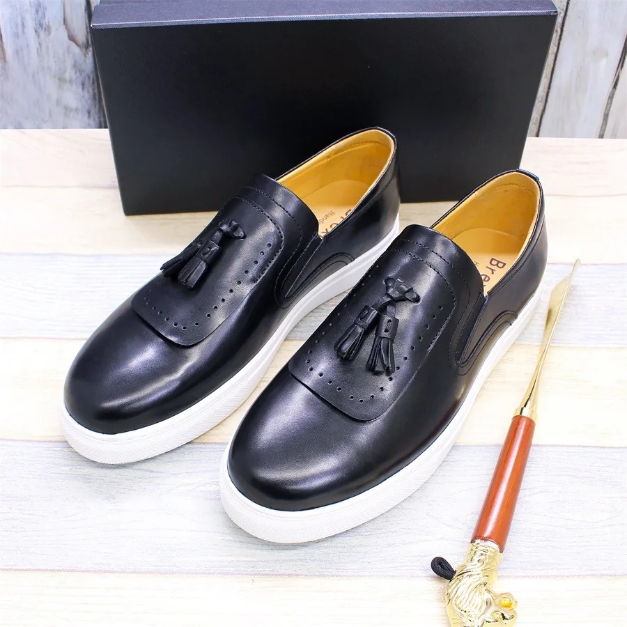 New British Genuine Leather Suede Casual Tassels High-end Handmade Fashionable Men Comfortable Flat Board Versatile Men's Shoes
New British Genuine Leather Suede Casual Tassels High-end Handmade Fashionable Men Comfortable Flat Board Versatile Men's Shoes