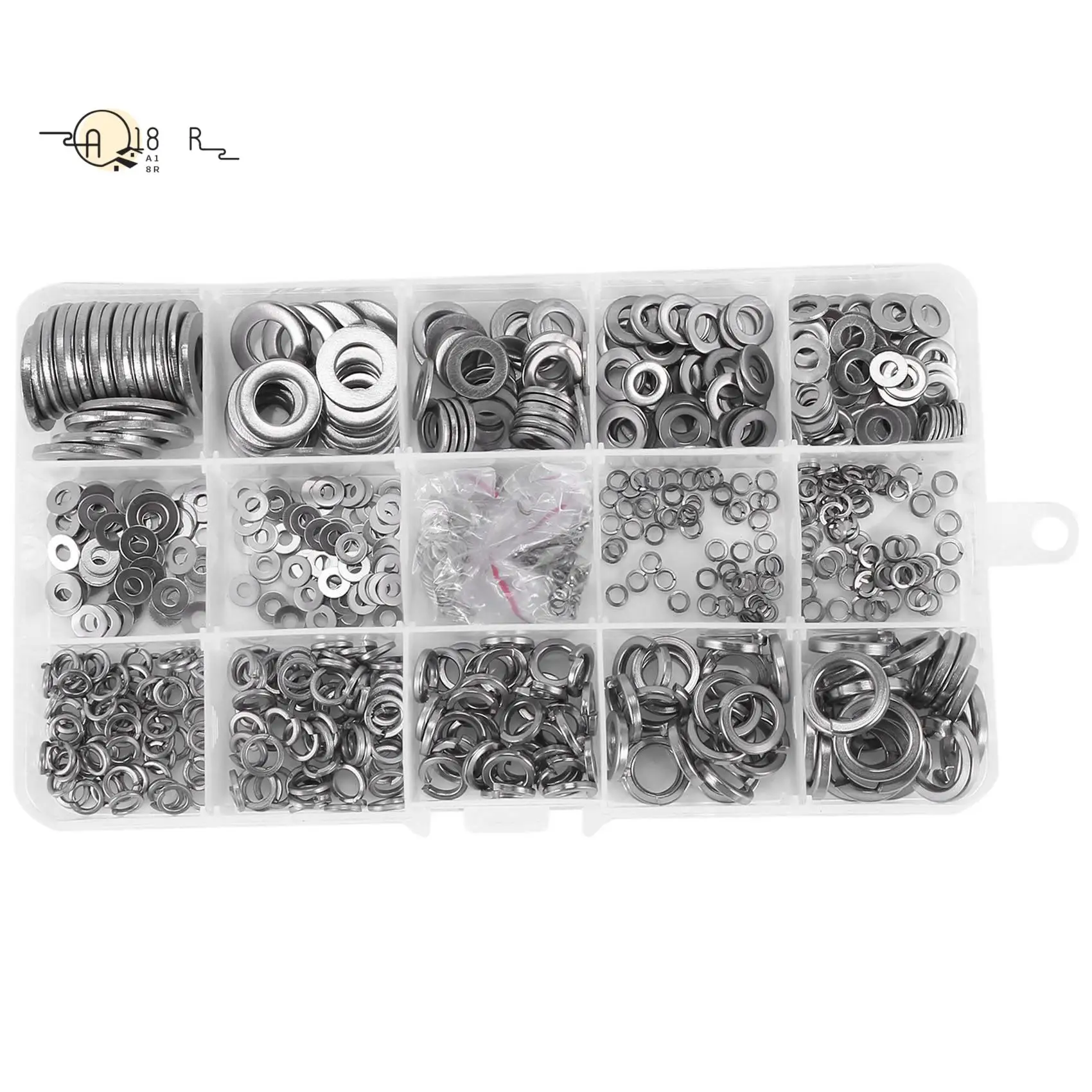 A18R -304 Stainless Steel Flat Washer And Lock Washer Assortment Set(700 Pieces, 8 Sizes) - M2 M2.5 M3 M4 M5 M6 M8 M10
A18R -304 Stainless Steel Flat Washer And Lock Washer Assortment Set(700 Pieces, 8 Sizes) - M2 M2.5 M3 M4 M5 M6 M8 M10