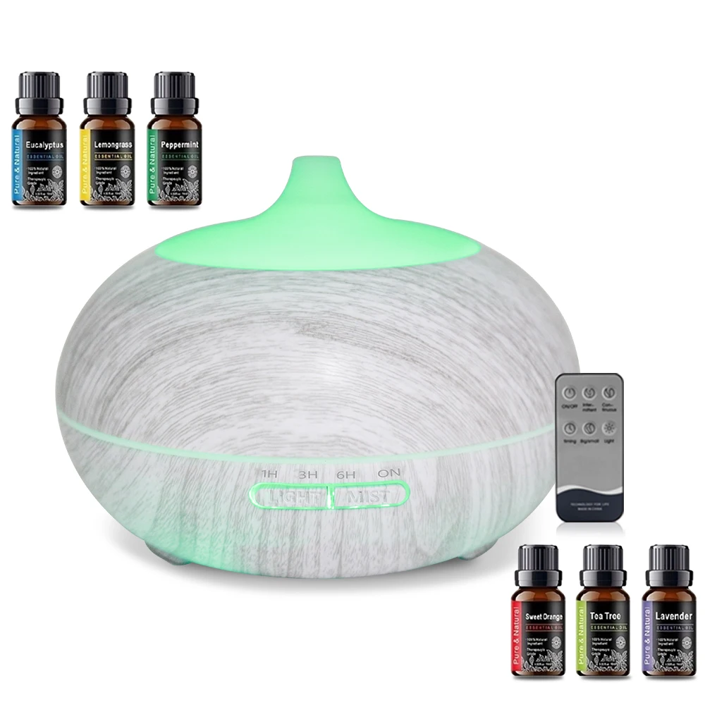 Wood Grain Essential Oil Diffuser 550ml Remote Control, 6 Aromatherapy Oils, 7 Color Changing LED Light for Home, Office, Yoga
Wood Grain Essential Oil Diffuser 550ml Remote Control, 6 Aromatherapy Oils, 7 Color Changing LED Light for Home, Office, Yoga