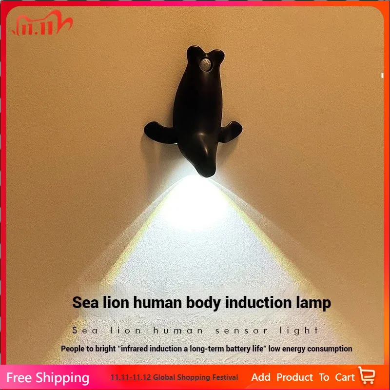 Body Sensor Light LED Spotlight Bedroom Corridor Entrance Living Room Wall Lamp Wardrobe Charging Sea Lion Decorative Night Lamp
Body Sensor Light LED Spotlight Bedroom Corridor Entrance Living Room Wall Lamp Wardrobe Charging Sea Lion Decorative Night Lamp