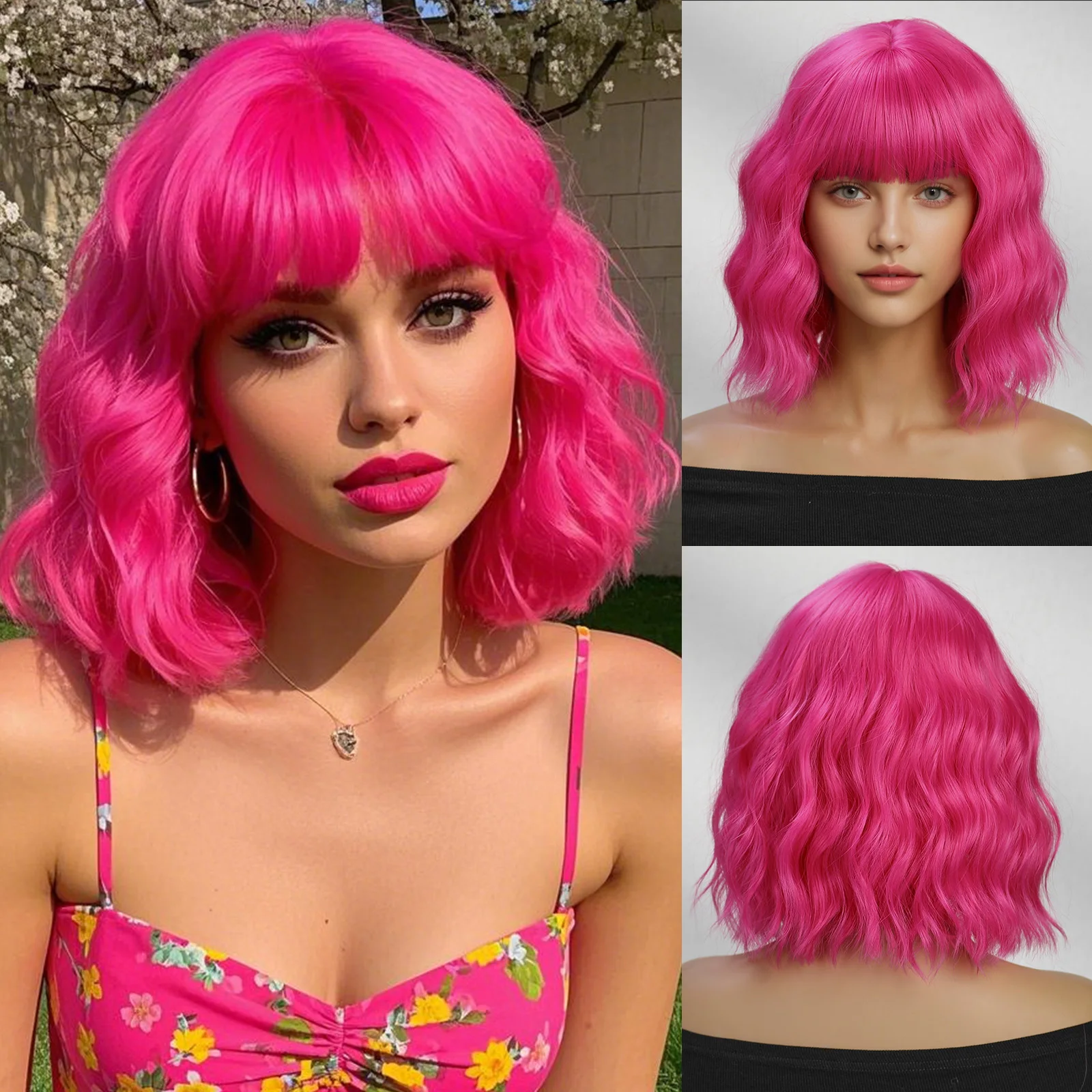 Allbell Magique Светло-розовый синтетический парик с челкой для женщин, натуральный парик с волнистой волной, термостойкие накладные волосы на Хэллоуин
Allbell Magique Светло-розовый синтетический парик с челкой для женщин, натуральный парик с волнистой волной, термостойкие накладные волосы на Хэллоуин