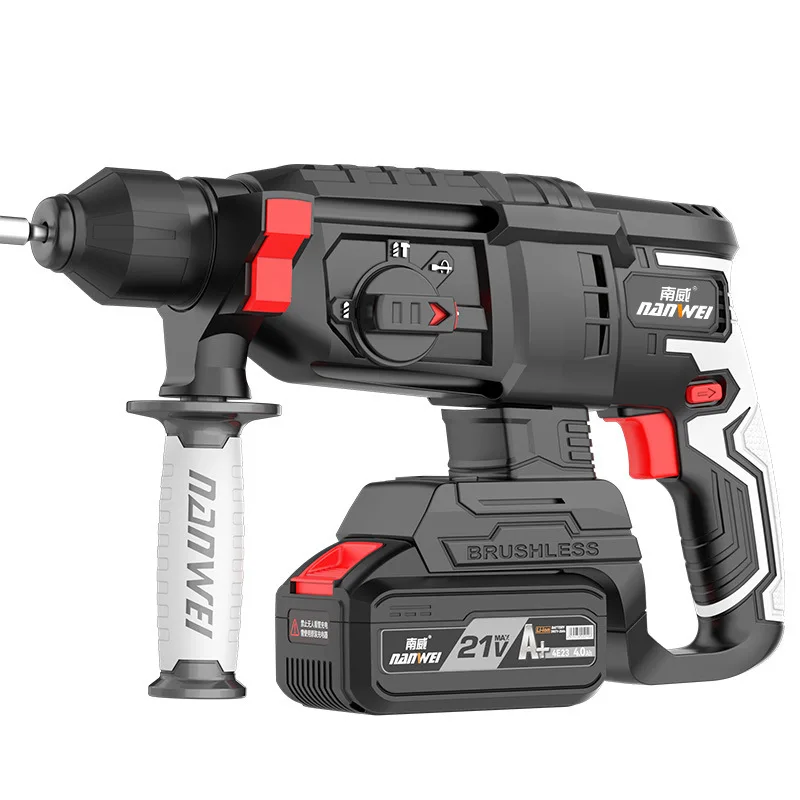 Бесщеточный перезаряжаемый электрический молоток, электрическая кирка, сверхмощная многофункциональная беспроводная ударная дрель
Бесщеточный перезаряжаемый электрический молоток, электрическая кирка, сверхмощная многофункциональная беспроводная ударная дрель