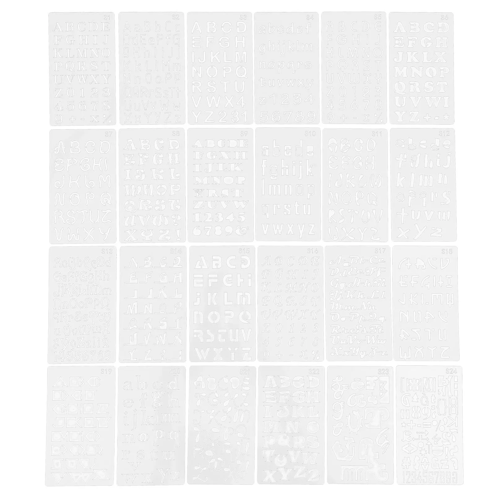 24pcs Painting Templates Hollow Alphanumeric Stencil Set for Kids Drawing Wood Burning Craft Journaling Planner
24pcs Painting Templates Hollow Alphanumeric Stencil Set for Kids Drawing Wood Burning Craft Journaling Planner