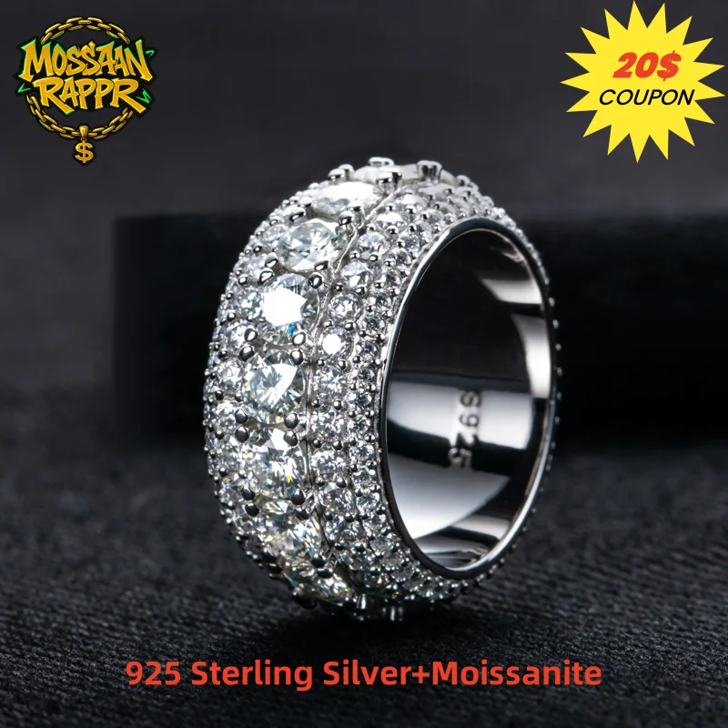 MossanRappr 8.46cttw Moissanite Iced out Diamond Ring 925 Sterling Silver High Quality and Fashion Jewelry for Men's Party Wear
MossanRappr 8.46cttw Moissanite Iced out Diamond Ring 925 Sterling Silver High Quality and Fashion Jewelry for Men's Party Wear
