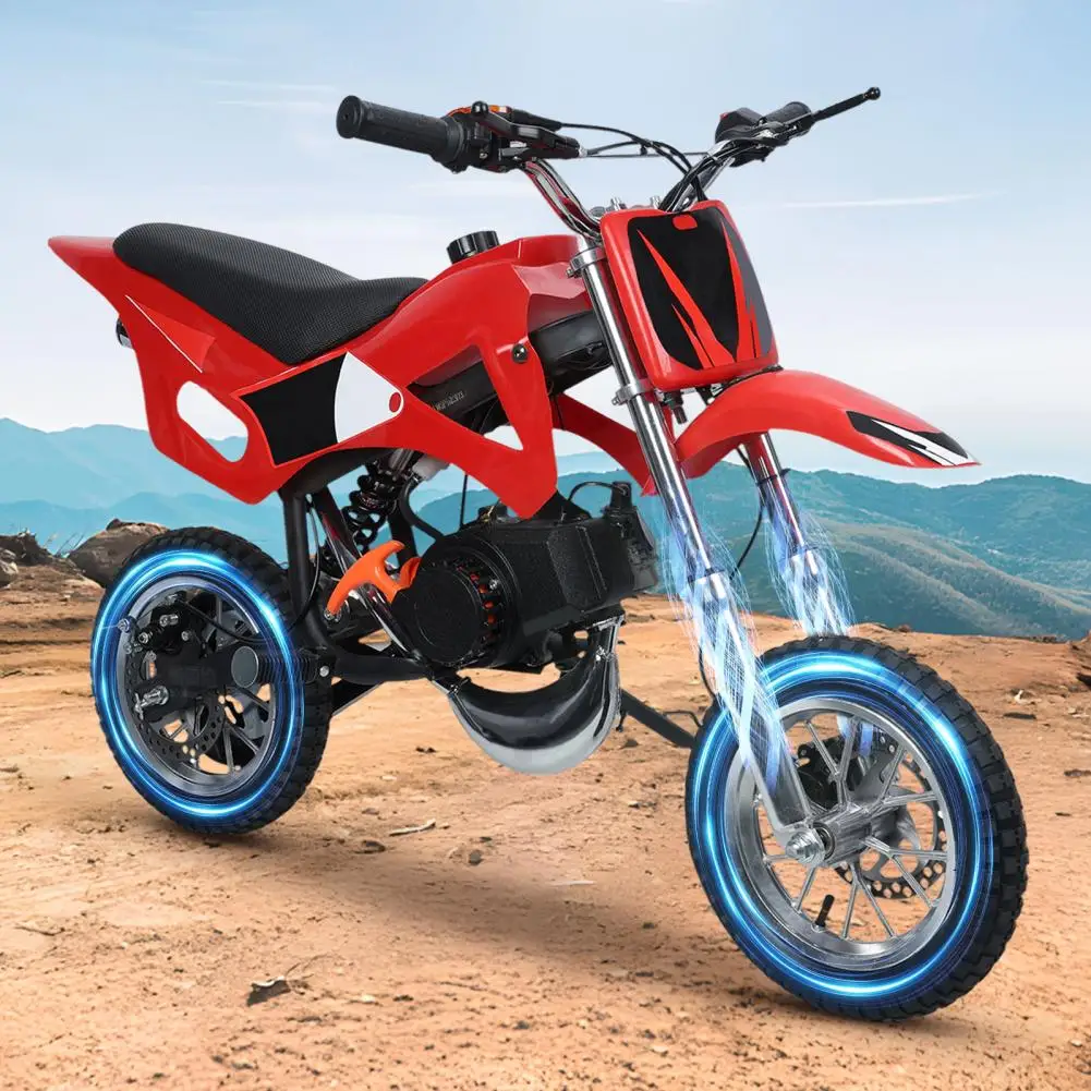 Mini Dirt Bike, Manual Start Higher Front Forks 49cc 2-Stroke Kids Gas Motorbike, Dual Exhaust Pipes Kids Off-road Motorcycle
Mini Dirt Bike, Manual Start Higher Front Forks 49cc 2-Stroke Kids Gas Motorbike, Dual Exhaust Pipes Kids Off-road Motorcycle