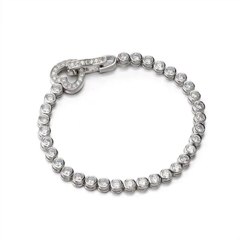 Fine Jewelry 100% 925 Sterling Silver 3mm Cubic Zirconia Classic Tennis Heart-Shaped Buckle Bracelet Wholesale
Fine Jewelry 100% 925 Sterling Silver 3mm Cubic Zirconia Classic Tennis Heart-Shaped Buckle Bracelet Wholesale