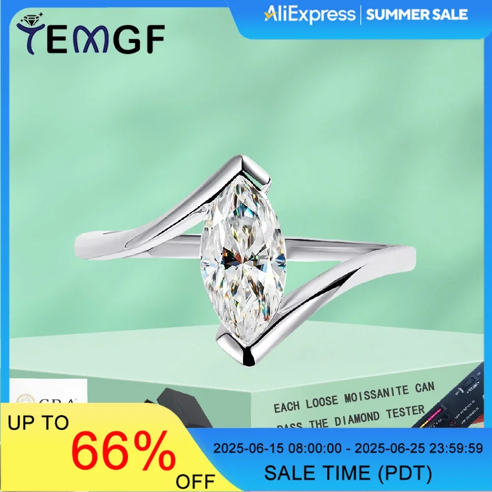 TEMGF S925 Silver Ring 5*10mm Marquise Cut Moissanite 18K Gold Plated for Women Unique Fashion Elegant Fine Jewelry
TEMGF S925 Silver Ring 5*10mm Marquise Cut Moissanite 18K Gold Plated for Women Unique Fashion Elegant Fine Jewelry