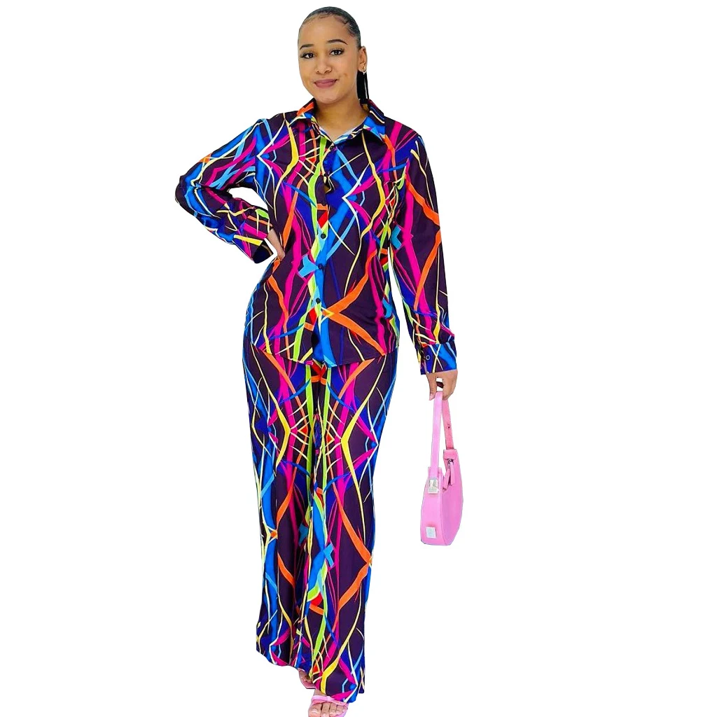 African Clothes Women 2 Piece Set Shirt Tops Wide Leg Pants Suits Autumn New Fashion Print Loose Casual OL African Outfits 2023
African Clothes Women 2 Piece Set Shirt Tops Wide Leg Pants Suits Autumn New Fashion Print Loose Casual OL African Outfits 2023