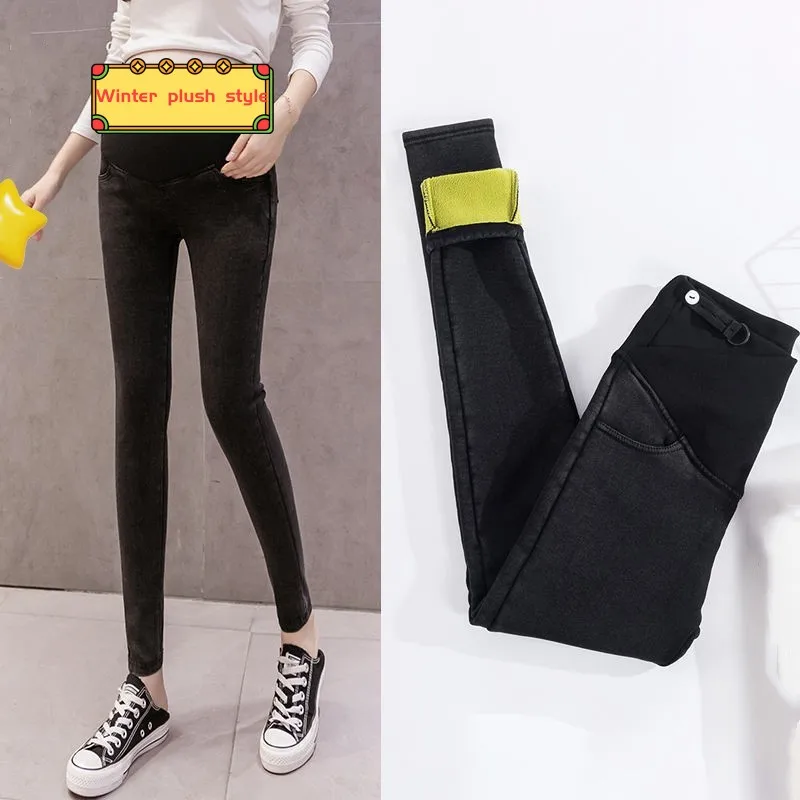 Winter Thick Warm Plus Velvet Denim Maternity Jeans Adjustable Belly Pants Clothes for Pregnant Women Pregnancy Trousers
Winter Thick Warm Plus Velvet Denim Maternity Jeans Adjustable Belly Pants Clothes for Pregnant Women Pregnancy Trousers