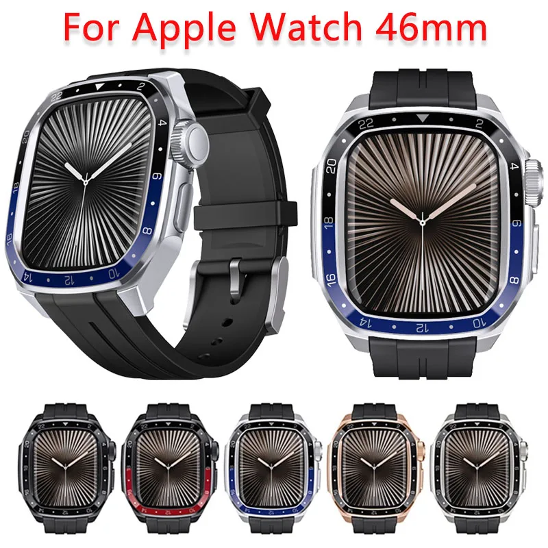Metal Case+Silicone Band For Apple Watch 46mm Comfortable Integrated Rugged Protective Cover iWatch S11-10-46mm Accessories Belt
Metal Case+Silicone Band For Apple Watch 46mm Comfortable Integrated Rugged Protective Cover iWatch S11-10-46mm Accessories Belt