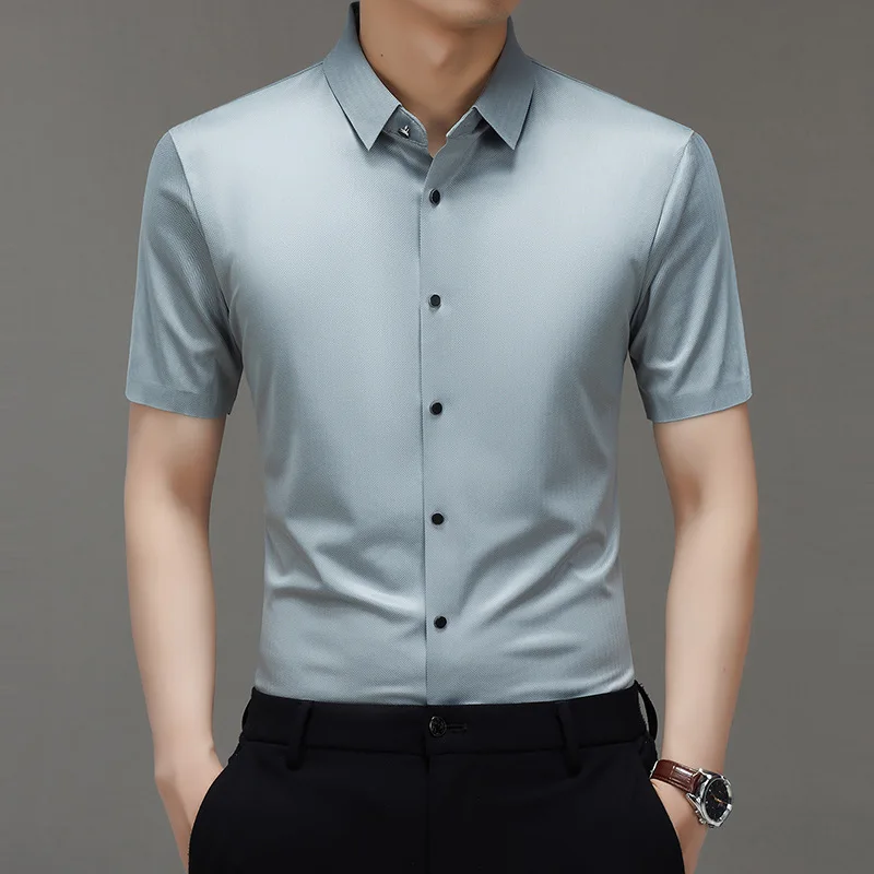 Men's Short Sleeve Button Down Shirt Slim Fit Wrinkle Free Business Casual Top
Men's Short Sleeve Button Down Shirt Slim Fit Wrinkle Free Business Casual Top