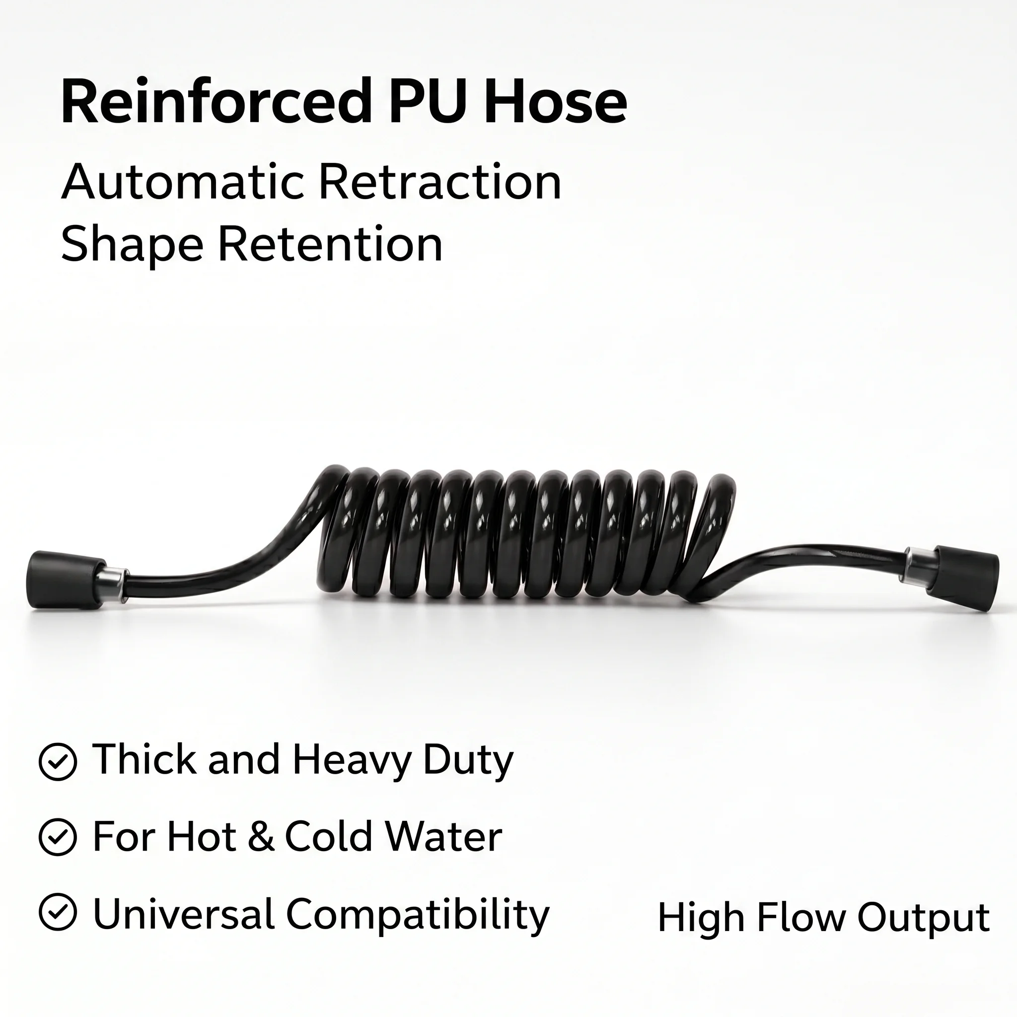 Matte Black Telescopic PU Spring Shower Hose G1/2 Leakproof Bidet Sprayer Pipe 360 Rotation Water Plumbing for Bathroom
Matte Black Telescopic PU Spring Shower Hose G1/2 Leakproof Bidet Sprayer Pipe 360 Rotation Water Plumbing for Bathroom