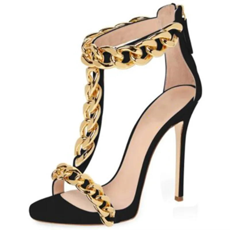 Women's fashion sandals. Chain decoration. About 11cm heel height. High heeled sandals. Summer women's shoes.SIZE:34-45
Women's fashion sandals. Chain decoration. About 11cm heel height. High heeled sandals. Summer women's shoes.SIZE:34-45