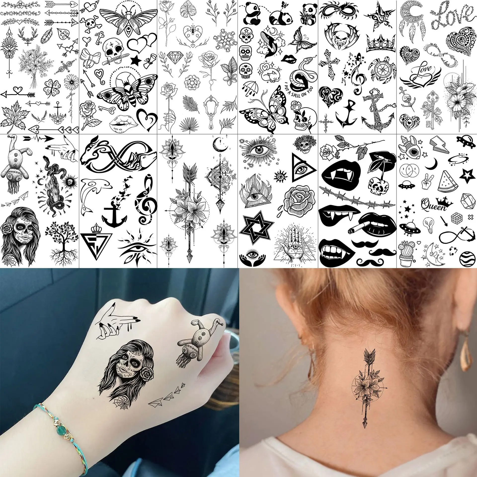 Water Transfer Tattoo Stickers Ins Style Mixed Patterns for Finger Premium Waterproof Non Toxic Easy Apply Long Lasting
Water Transfer Tattoo Stickers Ins Style Mixed Patterns for Finger Premium Waterproof Non Toxic Easy Apply Long Lasting