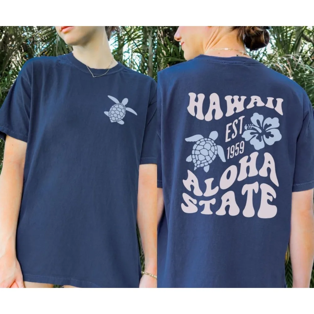 Aesthetic Hawaii Tees Tshirt Beach Cotton T-shirt Hawaii Tee Aloha State Tee-shirt Beachy Double Sided Print Tops
Aesthetic Hawaii Tees Tshirt Beach Cotton T-shirt Hawaii Tee Aloha State Tee-shirt Beachy Double Sided Print Tops