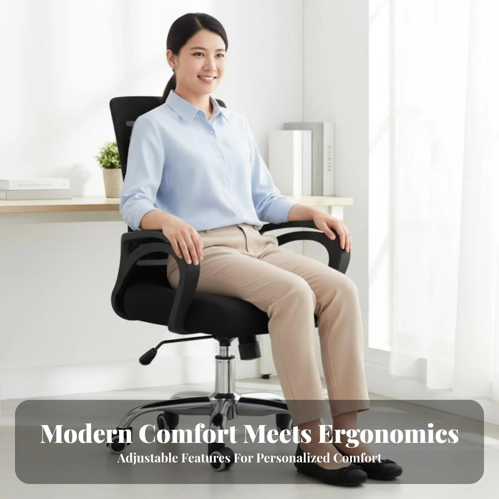 Mesh posterior Caster Chair Height Adjustable Ergonomic Mesh Rolling Chair Support dense Foam padding for Study Room
Mesh posterior Caster Chair Height Adjustable Ergonomic Mesh Rolling Chair Support dense Foam padding for Study Room
