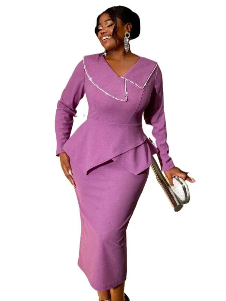 S-3XL Trendy Classic Women Elegant Purple Formal Event Dress Long Sleeve High Waist Hide Belly Slim Dresses Business Party Gowns
S-3XL Trendy Classic Women Elegant Purple Formal Event Dress Long Sleeve High Waist Hide Belly Slim Dresses Business Party Gowns