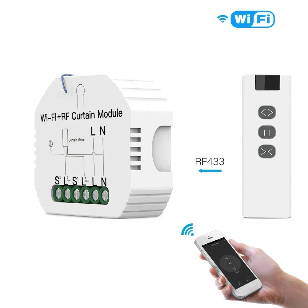 For Tuya RF433MHz Wireless Roller Shutter Control Smart Relay Module Switch with App and Remote Control Function
For Tuya RF433MHz Wireless Roller Shutter Control Smart Relay Module Switch with App and Remote Control Function