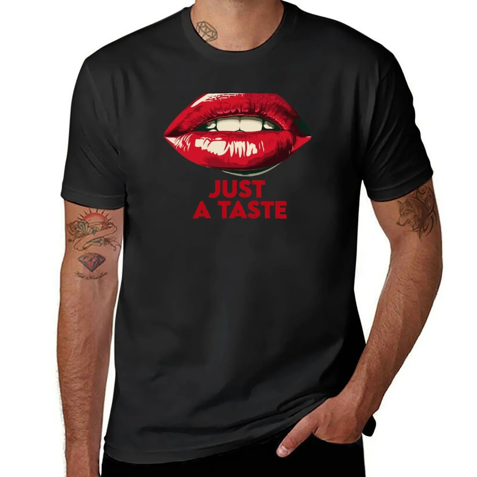 Футболка Red Lips с надписью Just a Taste, мужские футболки с рисунком обычного фрукта ткацкого станка
Футболка Red Lips с надписью Just a Taste, мужские футболки с рисунком обычного фрукта ткацкого станка