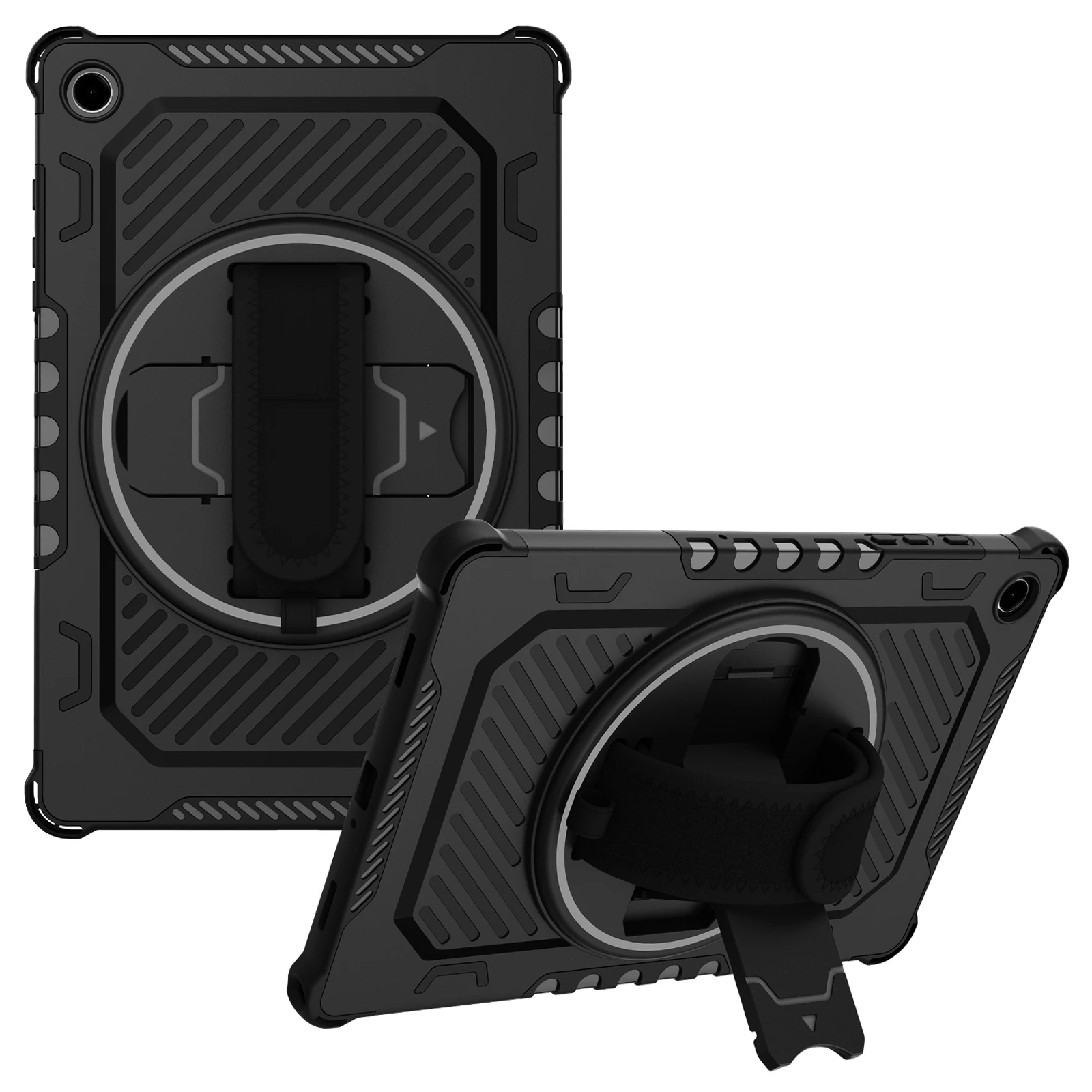 For Samsung Galaxy Tab A9+ Case Kickstand PC + TPU Shockproof Tablet Cover With Hand Strap - Black
For Samsung Galaxy Tab A9+ Case Kickstand PC + TPU Shockproof Tablet Cover With Hand Strap - Black