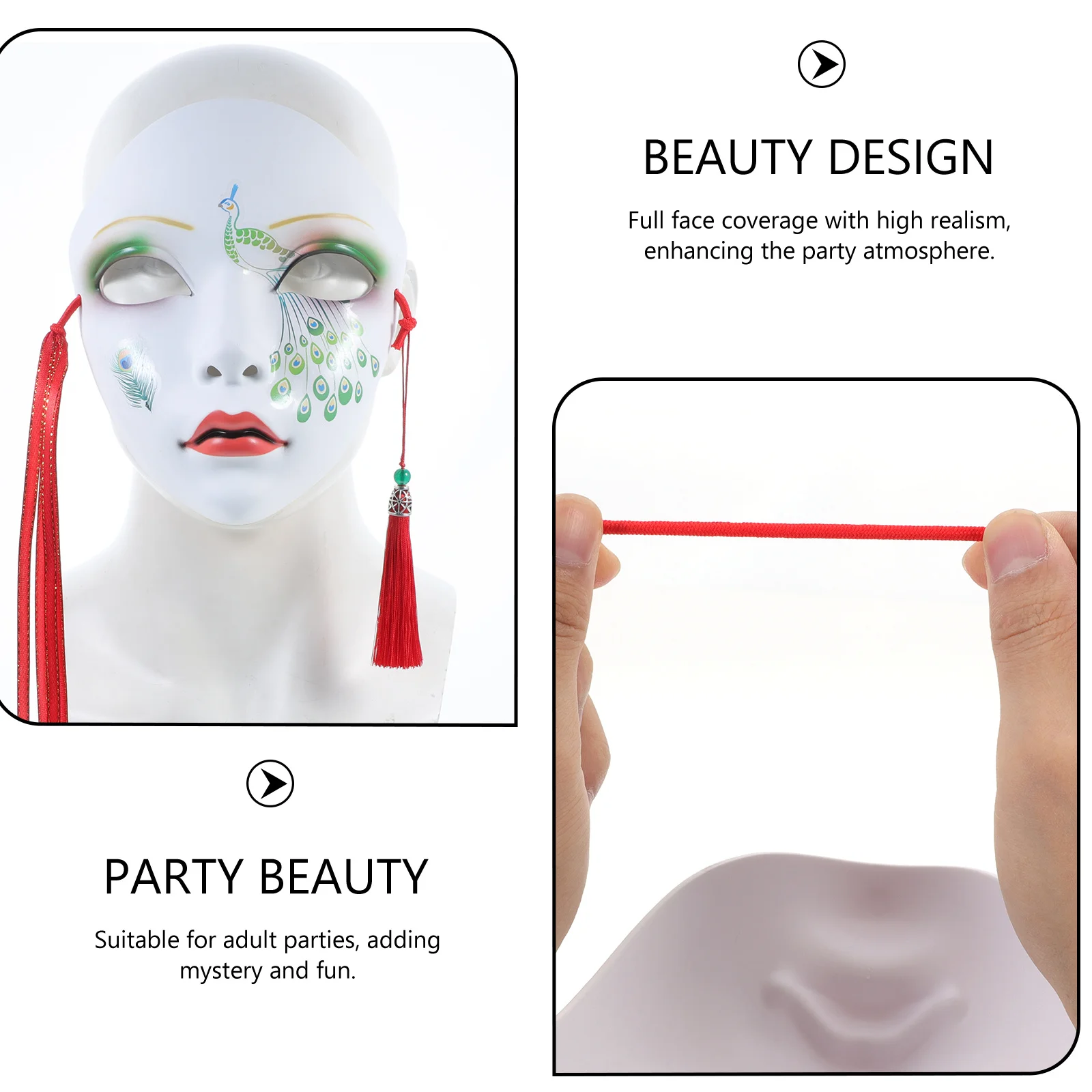 Full Face Chinese Style Hand Painted Mask Tassel Masquerade Halloween Party Cosplay Decoration Masquerade Mask
Full Face Chinese Style Hand Painted Mask Tassel Masquerade Halloween Party Cosplay Decoration Masquerade Mask