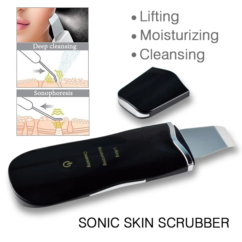 Ultrasonic Skin Scrubber Blackhead Remove Pores Deep Cleaning Peeling Sholve Portable Home Use Skin Care Beauty Device
Ultrasonic Skin Scrubber Blackhead Remove Pores Deep Cleaning Peeling Sholve Portable Home Use Skin Care Beauty Device