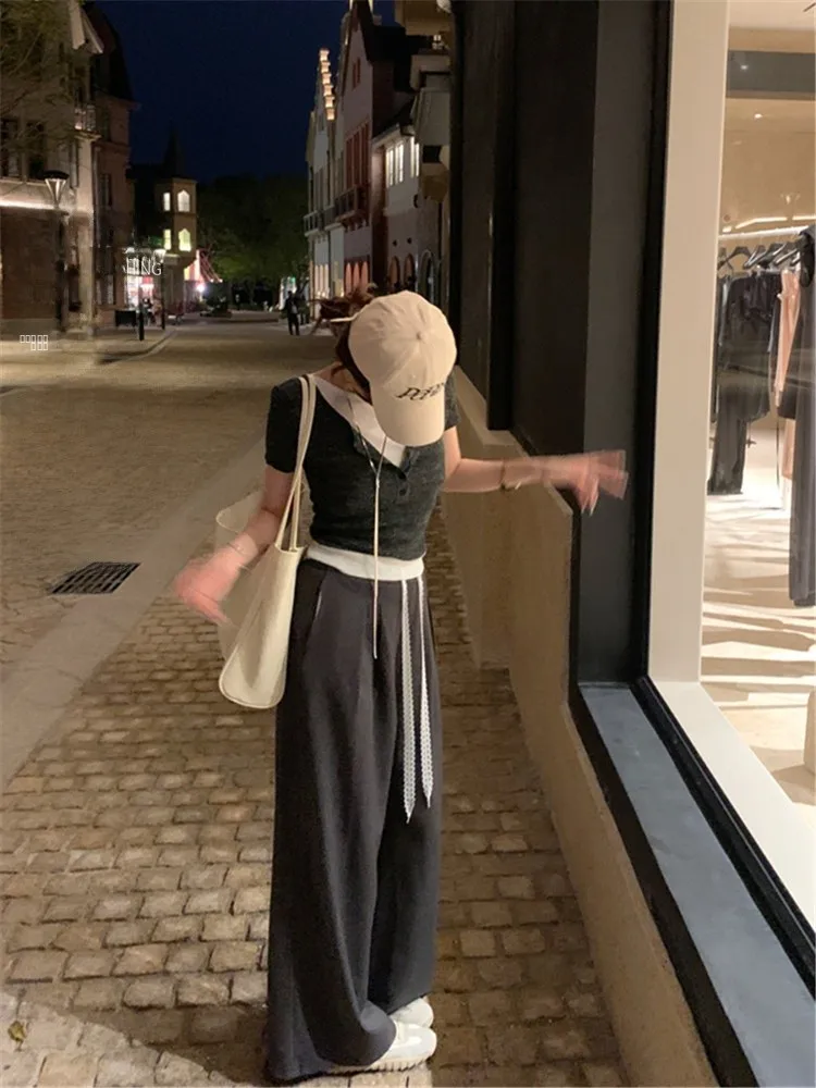 Faionable Cheese Straight Leg Pants Women's Slimming Long Trousers High Waist Commute Sle Korean Version Simple Design
Faionable Cheese Straight Leg Pants Women's Slimming Long Trousers High Waist Commute Sle Korean Version Simple Design