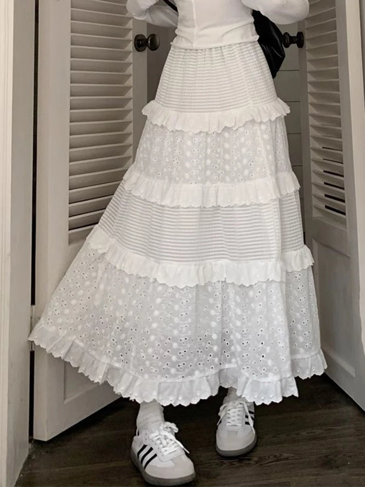 Jmprs Elegant Korean White Long Skirt Women Sweet Design Casual Skirts Fashion Preppy Style High Waist Female A Line Cake Skirt
Jmprs Elegant Korean White Long Skirt Women Sweet Design Casual Skirts Fashion Preppy Style High Waist Female A Line Cake Skirt