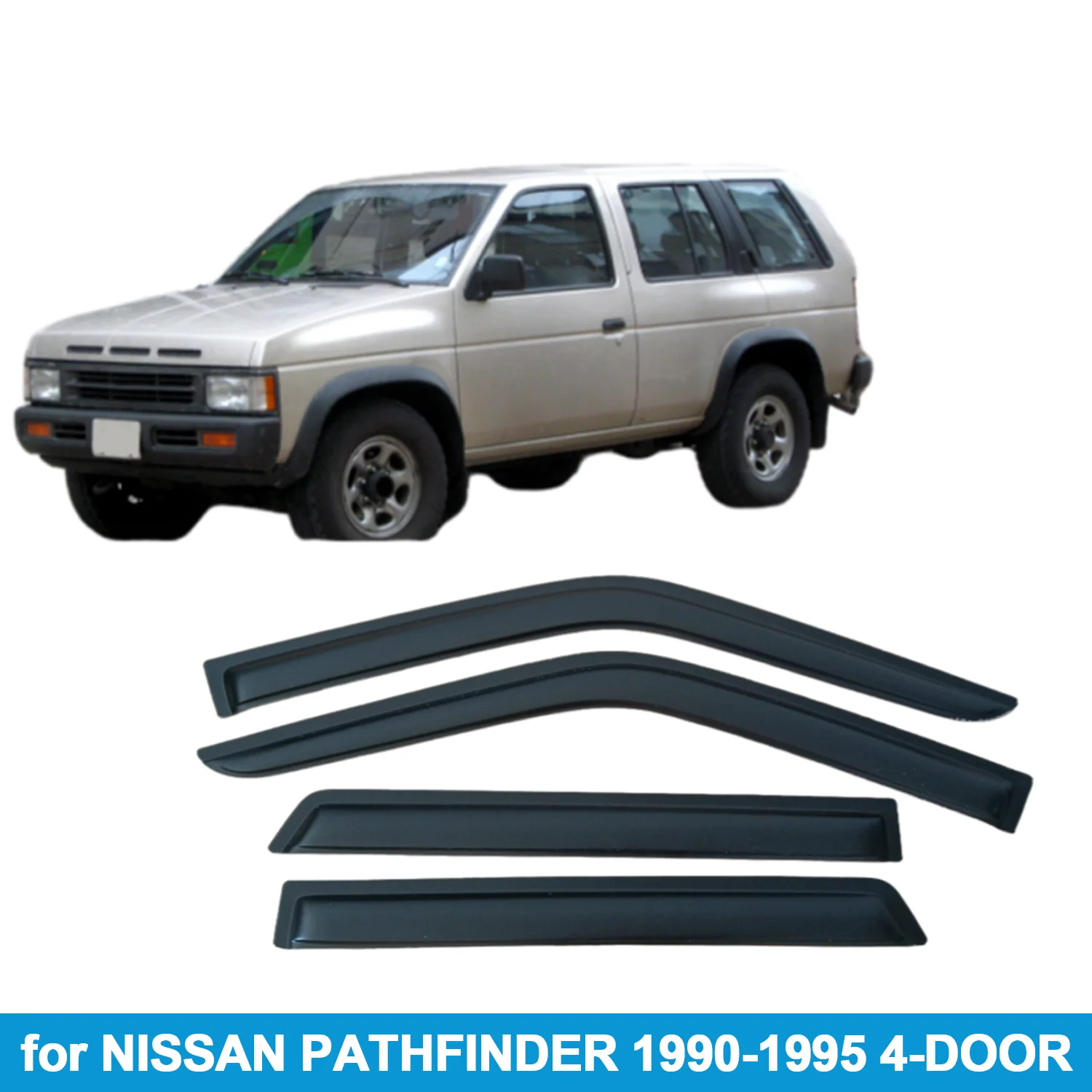 Window Visor for NISSAN PATHFINDER 1990-1995 4-DOOR Rain Guard Side Vent Deflector Weathershield Outside-Mount Tape On
Window Visor for NISSAN PATHFINDER 1990-1995 4-DOOR Rain Guard Side Vent Deflector Weathershield Outside-Mount Tape On