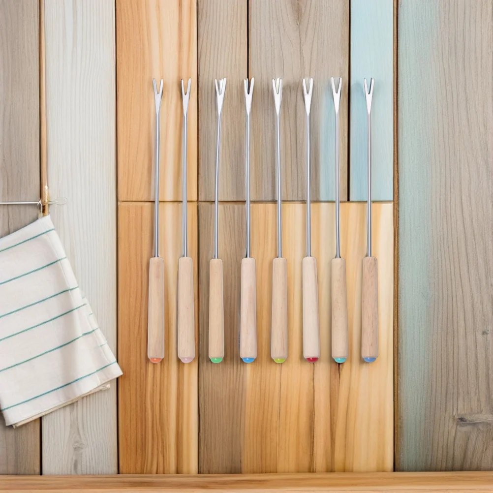 12Pcs Fork Stainless Steel Oak Handle 9.43inch Fondue Sticks Cheese Chocolate Fruit Skewers Stainless Steel Utensils
12Pcs Fork Stainless Steel Oak Handle 9.43inch Fondue Sticks Cheese Chocolate Fruit Skewers Stainless Steel Utensils