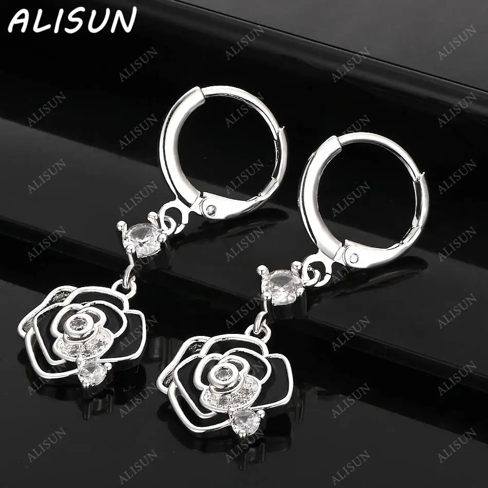 ALISUN 925 Sterling Silver Zircons Flower Earrings Drop Earrings For Women Fashion Jewelry Charm Grace Noble Wedding Accessories 
ALISUN 925 Sterling Silver Zircons Flower Earrings Drop Earrings For Women Fashion Jewelry Charm Grace Noble Wedding Accessories